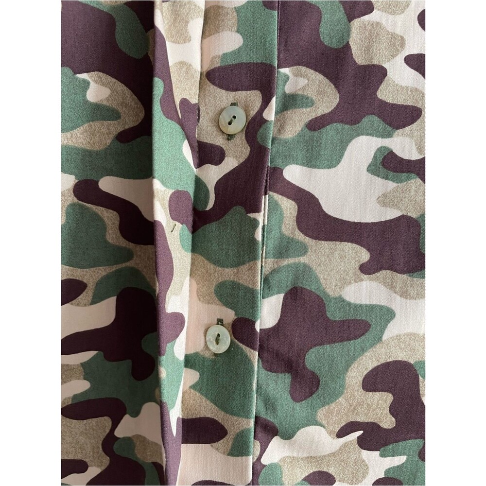 Zara camo cropped boxy button up shirt wide 3/4 sleeve XS - Picture 4 of 7